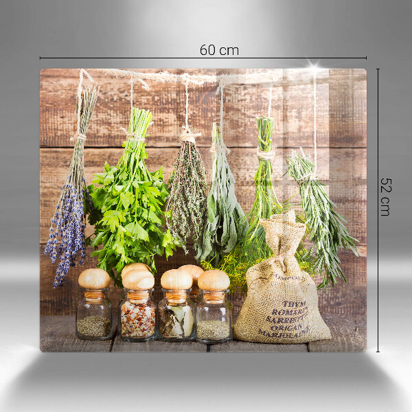 Chopping board Herbs spices and wood