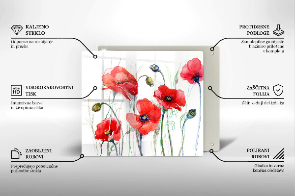 Chopping board Red flowers