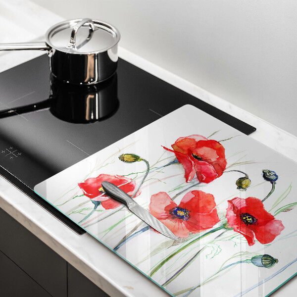 Chopping board Red flowers