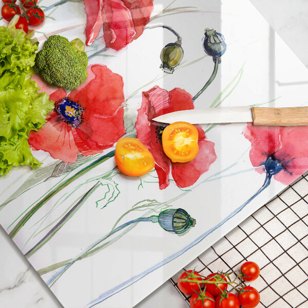 Chopping board Red flowers