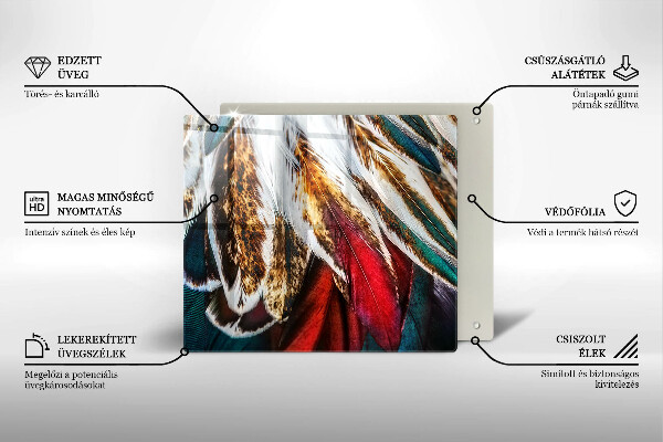 Chopping board Boho bird feathers