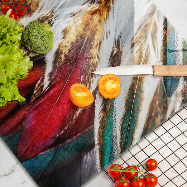 Chopping board Boho bird feathers