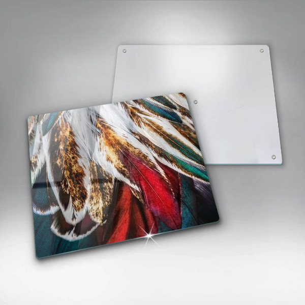 Chopping board Boho bird feathers