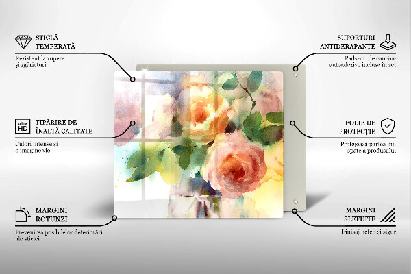 Chopping board Painted flowers