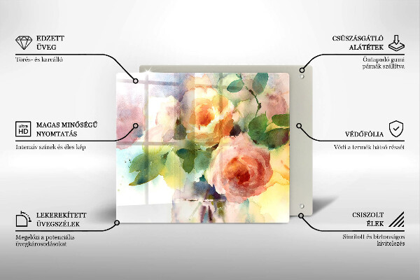 Chopping board Painted flowers