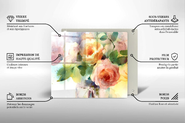 Chopping board Painted flowers