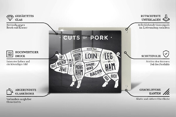 Chopping board Pork pig meat