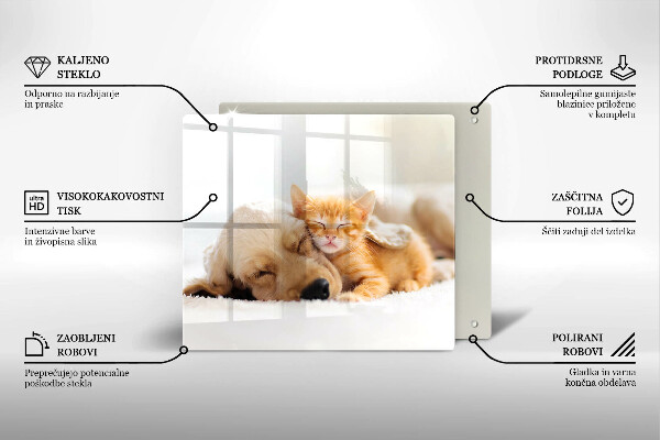 Chopping board Animals dog and cat