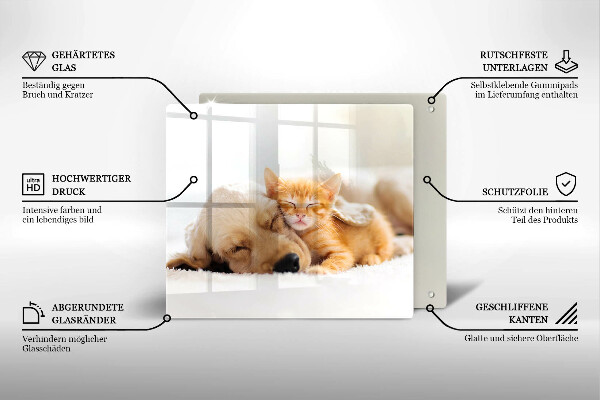 Chopping board Animals dog and cat