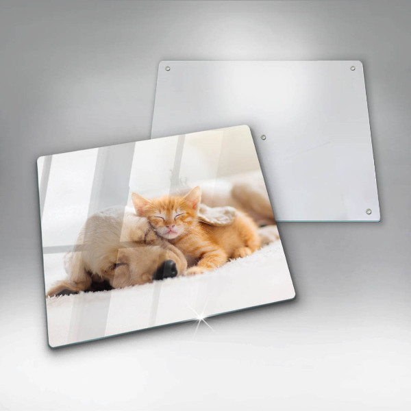 Chopping board Animals dog and cat