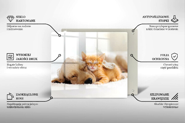 Chopping board Animals dog and cat