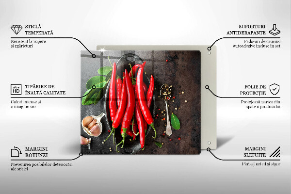 Chopping board Red chili peppers