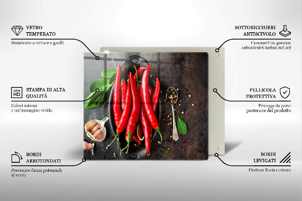 Chopping board Red chili peppers