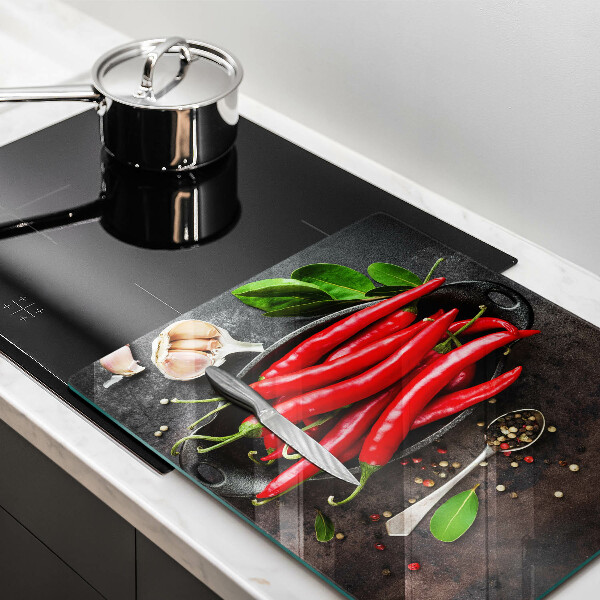 Chopping board Red chili peppers