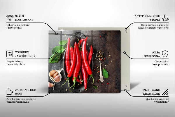 Chopping board Red chili peppers