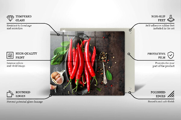 Chopping board Red chili peppers