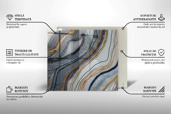 Chopping board rock with gold