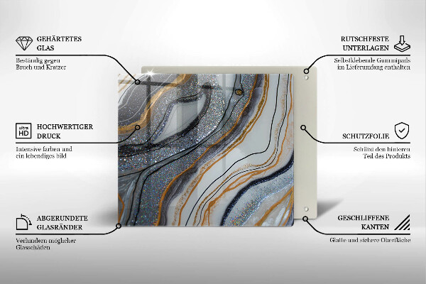 Chopping board rock with gold