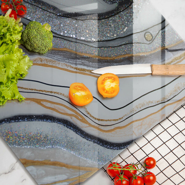 Chopping board rock with gold