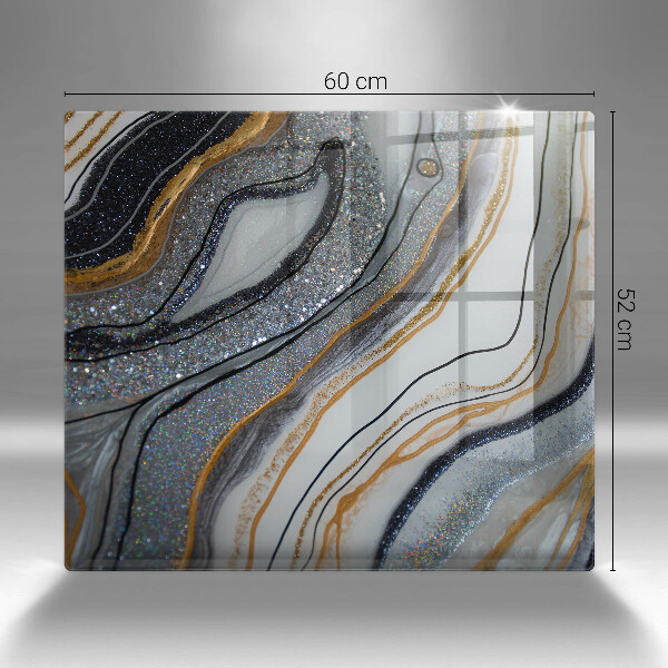 Chopping board rock with gold