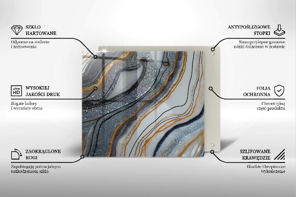 Chopping board rock with gold