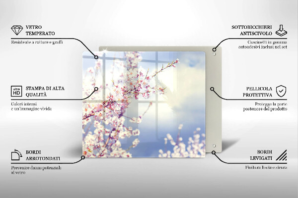 Chopping board A blooming tree
