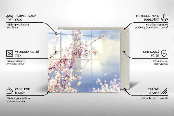 Chopping board A blooming tree