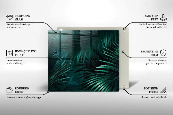 Chopping board Wild jungle leaves