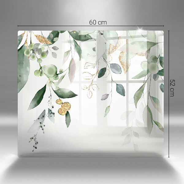 Chopping board Watercolor leaves