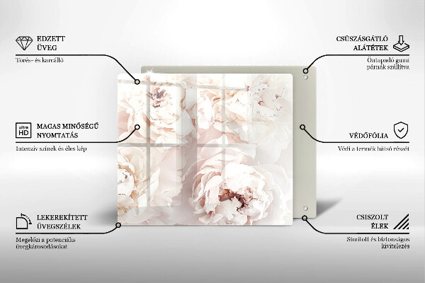 Chopping board Pastel peonies
