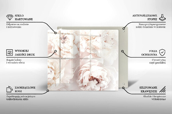 Chopping board Pastel peonies