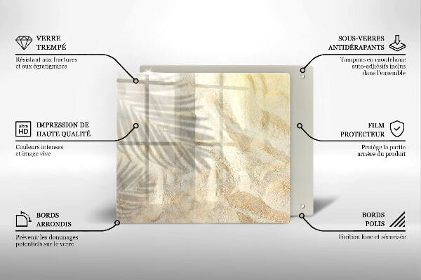 Chopping board Palm sand and leaves