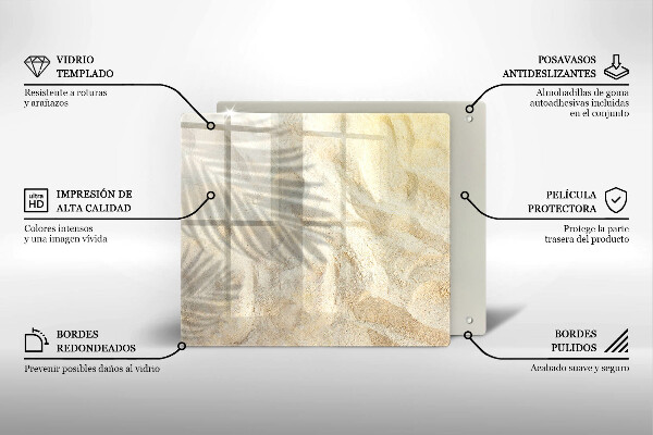 Chopping board Palm sand and leaves