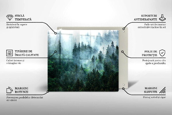 Chopping board Forest in the fog
