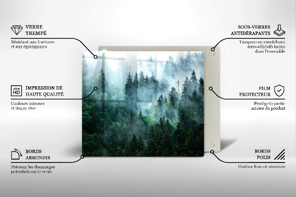Chopping board Forest in the fog