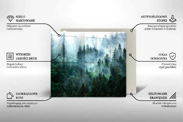 Chopping board Forest in the fog