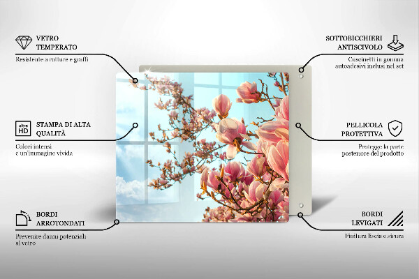 Chopping board Pink Flowers Tree