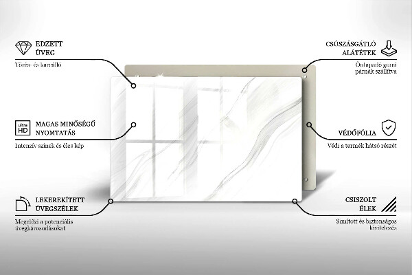Glass kitchen board Delicate marble