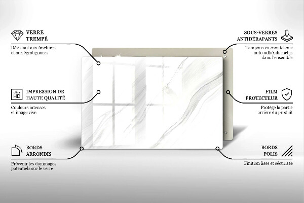 Glass kitchen board Delicate marble