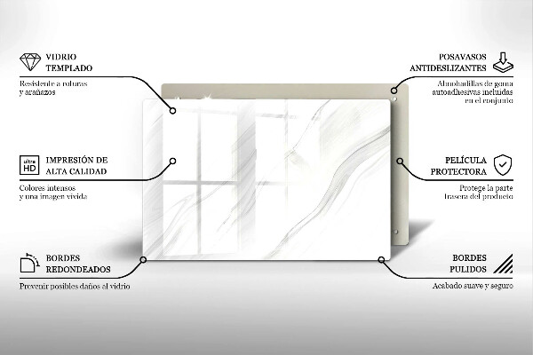 Glass kitchen board Delicate marble