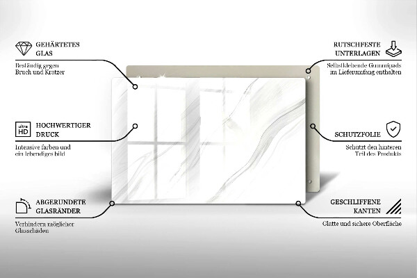 Glass kitchen board Delicate marble