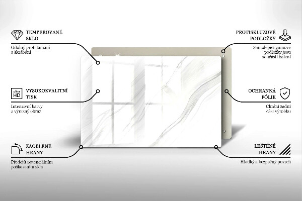 Glass kitchen board Delicate marble