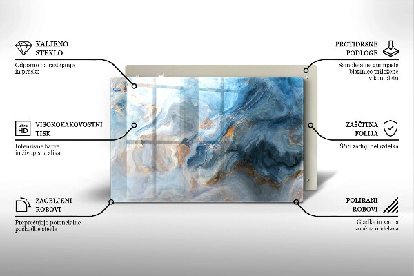 Chopping board glass Marble texture