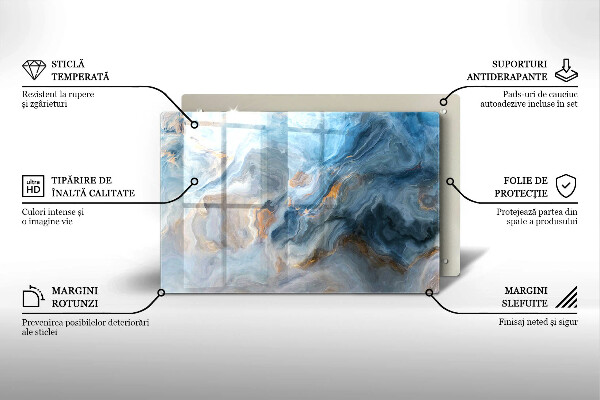 Chopping board glass Marble texture