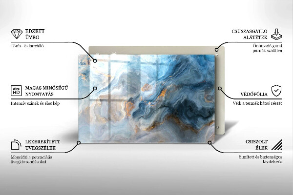 Chopping board glass Marble texture