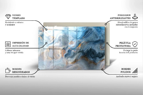 Chopping board glass Marble texture