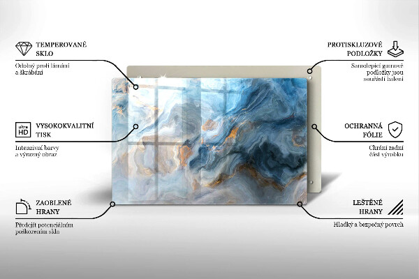 Chopping board glass Marble texture