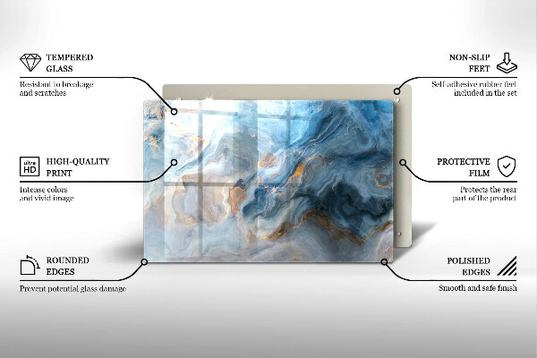 Chopping board glass Marble texture