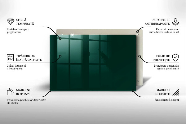 Chopping board glass Green color