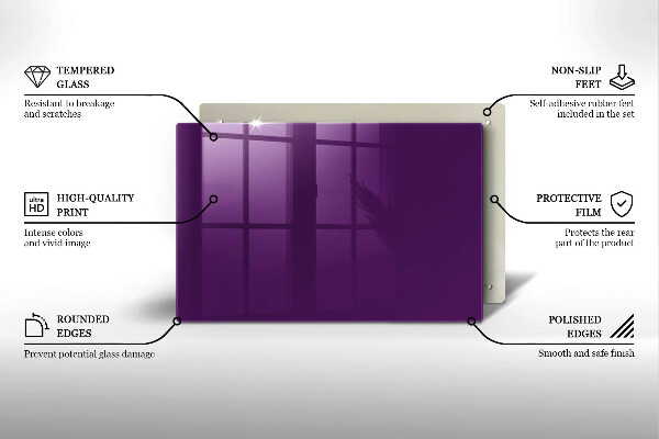 Chopping board glass Violet colour